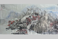 DZJ006丁竹君 深山春晓 138x68cm 宣纸